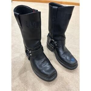 Black Knight Sierra leather boots motorcycle goth heavy duty